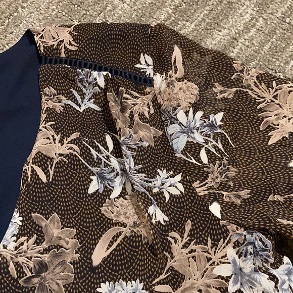 Lush Floral V-Neck Long Sleeve Blouse - Picture 3 of 9